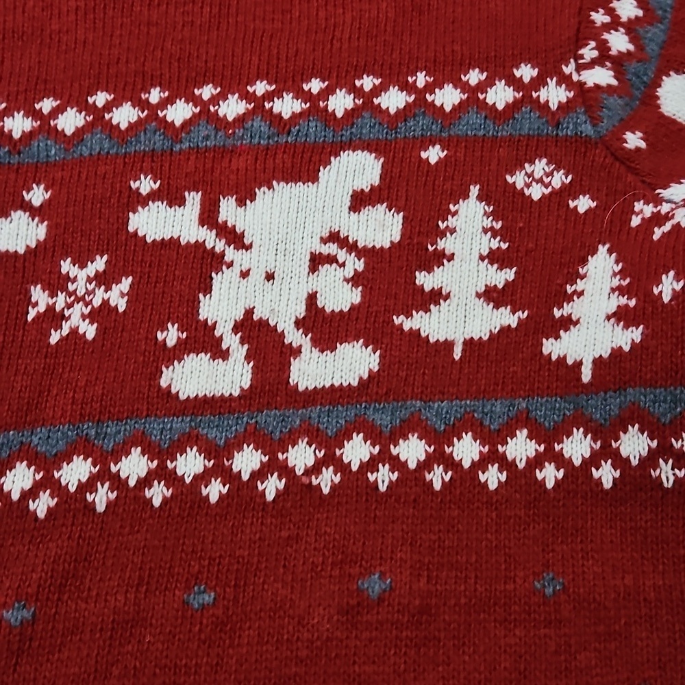 Vintage Disney Mickey Red Wool Blend Sweater Sz Small - Picture 4 of 6